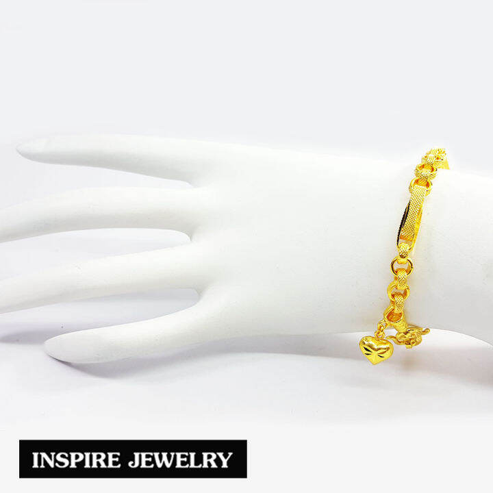 inspire-jewelry-สร้อยข้อมือลายเลส-หุ้มทองแท้-หนัก-1-บาท-งานจิวเวลรี่-งานร้านทอง-พร้อมถุงกำมะหยี่