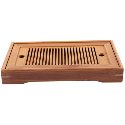 Bamboo Tea Trays Kung Fu Tea Accessories Tea Tray Table With Drain Rack 25X14X3.5Cm Chinese Tea Serving Tray Set