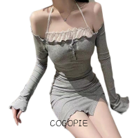 Cocopie ชุดเดรสผู้หญิง เสื้อผ้าผญสวยๆ เดรส ชิค สบาย สไตล์ วินเทจ WLQ2393HHG 40Z231007