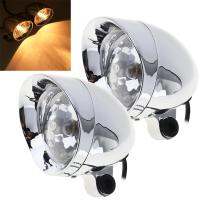 2 Pcs Durable 10W Motorcycle Headlights Motorbike Retro Bullet Fog Light Auxiliary Light