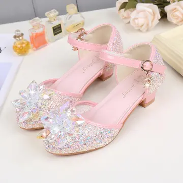 Girls Toddler Youth T-Strap Beaded High Heel Glitter Dress Sandal Gold –  SOBEYO.COM