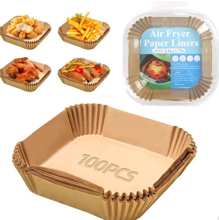 [Low Price]100 PCS 6.3" Square Paper Liners /Air Fryer Sheet/ Oilproof