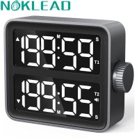 NOKLEAD Larger LCD Digital Alarm Clock Kitchen Timer Digital Indoor Timer Alarm Clock for Bedroom Bedside Desktop Clock Timer