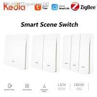 Tuya Zigbee Smart Switch 1/2/3 gang Wireless Wall Push Button Scene Switch Battery Powered Smart Home Smart Life Remote Control