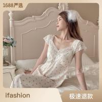 light Ct g Nightdress Th gh Waist Th gh Pted Silk --SY2381☒❇