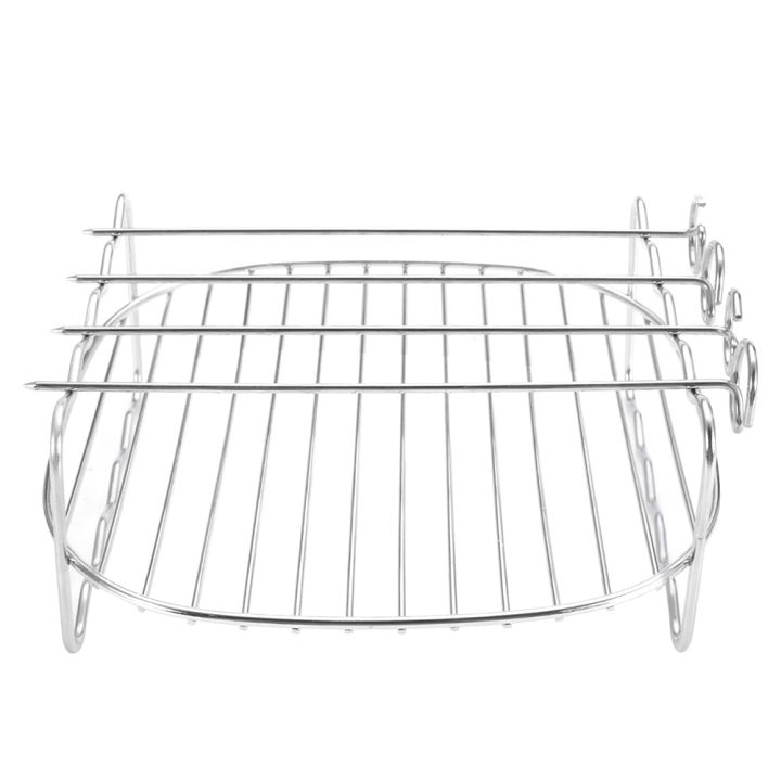 bbq-rack-baking-tray-double-deck-barbecue-home-holder-skewers-stainless-steel-replacement-air-fryer