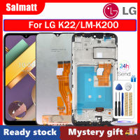 Salmatt จอแอลซีดีไอพีเอซเดิมสำหรับแผงสัมผัสหน้าจอ LCD LG K22 LM-K200อะไหล่แผงหน้าจอดิจิตอลพร้อมกรอบสำหรับ K22 LG