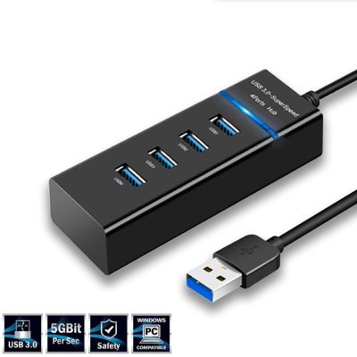 USB 3.0 5Gbps ตัวแยกอะแดปเตอร์แท่นวางมือถือสำหรับคอมพิวเตอร์พีซีฮับ3 0 4สำหรับเมาส์ฮาร์ดไดรฟ์คีย์บอร์ด