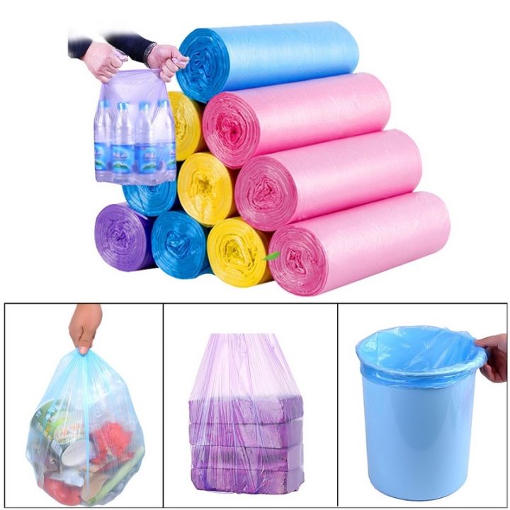 ถังขยะอเนกประสงค์ถุงใส่ขยะมีสีสันแบบใช้แล้วทิ้งขนาด45x50ซม-30ชิ้น-ม้วน