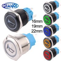 16/19/22mm icon Latching/Momentary horn trumpet Metal Push Button Switch Reset Boat Car Boat Symbol Ring Lamp LED 3V6V12V24V220V