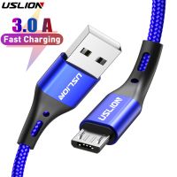 สายไมโคร USB USLION 3A ชาร์จเร็วสำหรับ Realme โทรศัพท์มือถือสายสายดาต้า USB 0.5/1/2/3M