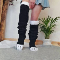 Women Knee-High Socks Patchwork Animal Paws Casual Cute Cosplay Thick Universal Stockings