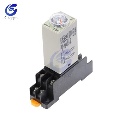 รีเลย์ H3y-2จับเวลา Dc 12V 24V Ac 110V 220V 0-30วินาที30นาทีรีเลย์สถานะของแข็งพร้อมฐาน