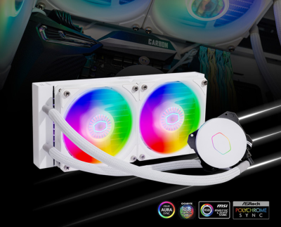 WATER COOLING COOLER MASTER MASTERLIQUID ML240 V2 ARGB WHITE EDITION ชุดน้ำระบบปิด คูลเลอร์มาสเตอร์  ระบบปิด2ตอน 240MM（สีขาว） **พร้อมส่งในไทย** ชุดน้ำระบบปิด