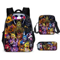 Five Nights At Freddy S Print Game ตุ๊กตาหมีกระเป๋านักเรียน Satchel Pencil Bag Three Sets Backpack Primary And Secondary Students