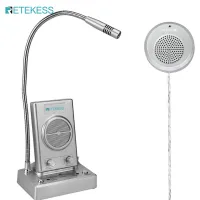 Retekess TW102 Window Intercom,8M Cable with Outer Speaker,Loud Speaker,Connect Wireless Mic,Intercom System for Office,Hotel,Museum,Medical Center