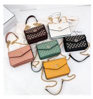 Shoulder Bag Elegant Womens Bag 2021 New Letter Gold Embroidery Thread Chain Small Square Bag Ins Trendy One-Shoulder Bag