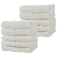 Baby Muslin Bath Towels 10 Pack Of Reusable Soft Absorbent Cotton Baby Face Towel for Babys Delicate Skin White