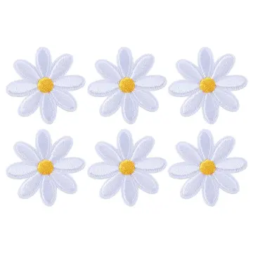 Large White Daisy - Flower - Iron on Applique/Embroidered Patch 