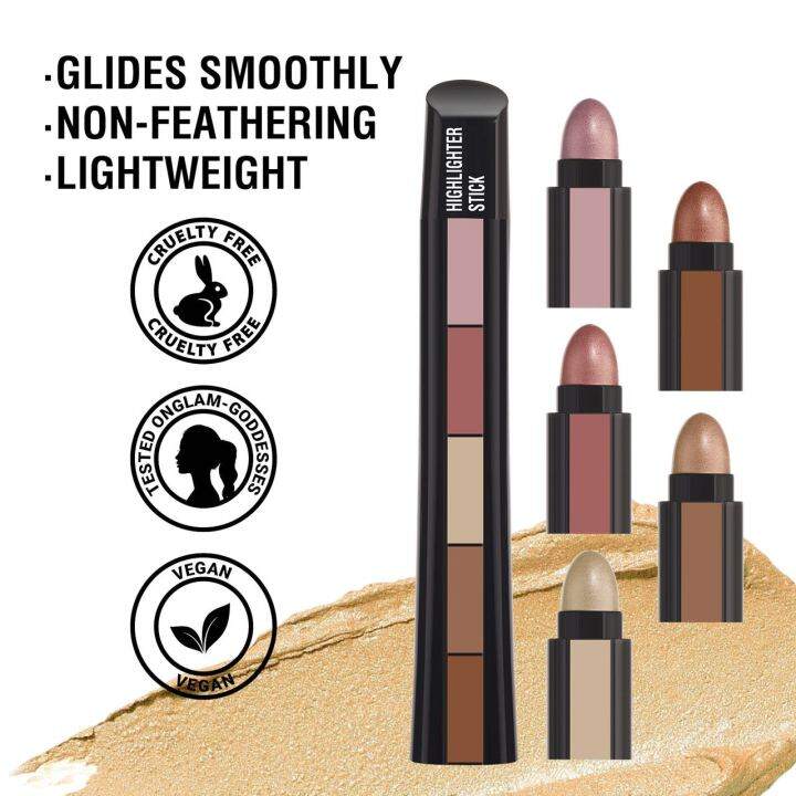 LANGMANNI 5 in 1 makeup stick highlighter, eyeshadow lipstick makeup tools multipurpose shade