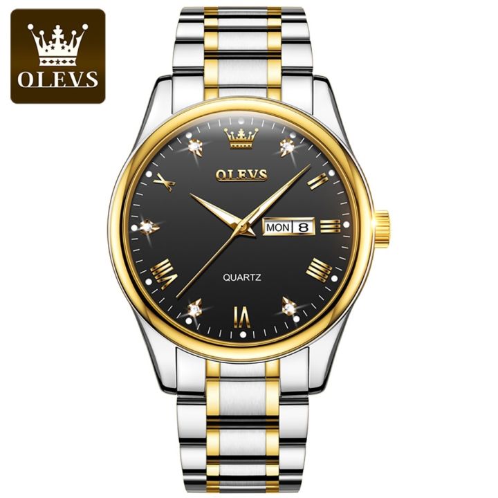olevs-นาฬิกาข้อมือผู้หญิง-กันน้ำ-สายสเตนเลส-สีขาว-สีดำ-ทอง-เงิน