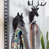 Wall-mounted Puch-free Anti-slip Wall Hook Different Animal Head Hook Clothes Hat Towel Key Hanger Wall Decor for Home Picture Hangers Hooks