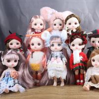 【YF】 smile Face 16cm BJD Doll 13 Joint Dolls Cute Round Smile Little Girl Make Up Toy Gift for Birthday