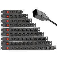 PDU Power Strip การกระจายเครือข่ายตู้แร็ค 2-16 หน่วย C13 ซ็อกเก็ต C20 ปลั๊ก