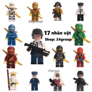 COMBO 17 NHÂN VẬT ĐỒ CHƠI MÔ HÌNH LẮP RÁP LEGO cảnh sát bộ đội swat NINJA