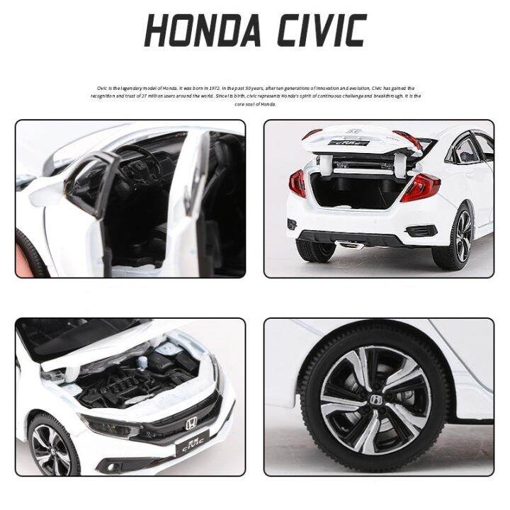 type-r-รถโมเดลรถของเล่นโลหะหล่อจากโมเดลรถยนต์สปอร์ตรถของ-honda-civic-ของขวัญของเล่นเด็กเก็บสะสมไฟและเสียง