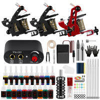 Phoenixy Tattoo Machine Kit แหล่งจ่ายไฟ20สีหมึกถาวร Pigment Needles Complete Tattoo Body Art Starter Set