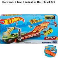 Hotwheels 4-lane Elimination Race Track Set ชุดราง4เลน พับเก็บได้ พกพาง่าย ลิขสิทธิ์แท้100% ราง