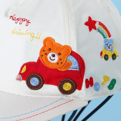 Miki เด็กสไตล์ญี่ปุ่นหมวกรถไฟเล็กๆน้อยๆปักหมวกเบสบอลจดหมายกลางแจ้งหมวกร่ม