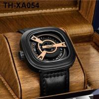 Internet celebrity concept wormhole waterproof leather watch mens black technology cool student quartz