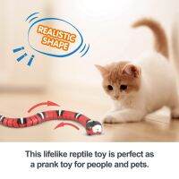 ❡☒ Tricky Electric Smart Sensor Simulated Coral Snake Funny Cat Pet Toy Crawl Charge Fall Resistance Electric Novelty Snake