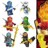 ❣¤ ของเล่นเด็ก Dghshbsfhbd ใช้ได้กับเลโก้ซีซั่น11บล็อคก่อสร้าง Minifigures Ninjago Ninjago นินจาลอยด์ทอง