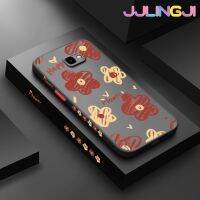 Jlingji เคสปลอกสำหรับ Samsung กาแลคซี J4คลุมทั้งหมด J4บวก2018 J4เคสแฟชั่นลายดอกไม้สวยงามด้านข้างบางกันกระแทกดีไซน์ใหม่มีน้ำค้างแข็งโปร่งใสแข็งเคสมือถือปลอกซิลิโคนปกป้องกล้อง Softcase