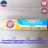 Arm &amp; Hammer™ PeroxiCare™ Deep Clean Fluoride Anticavity Toothpaste, Clean Mint 170 g ยาสีฟัน สูตรเพอรอกซิแคร์ ป้องกันฟันผุและเคลือบฟัน