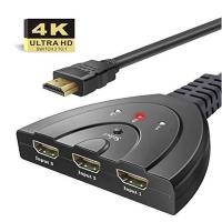 [HOT HAIXWLXKWW 589] 4K 2K 3x 1ตัวแยกสาย HDMI HD 1080P 4096อะแดปเตอร์สลับวิดีโอ3840 3อินพุตฮับ USB พอร์ตสำหรับ Xbox DVD PC HDTV ทีวีแล็ปท็อป