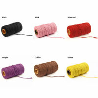 N57H 1 Roll Thread String Crafts Braided Macrame Cord Cotton Rope 2mmx100 Yards Organic Colored Twisted Woven