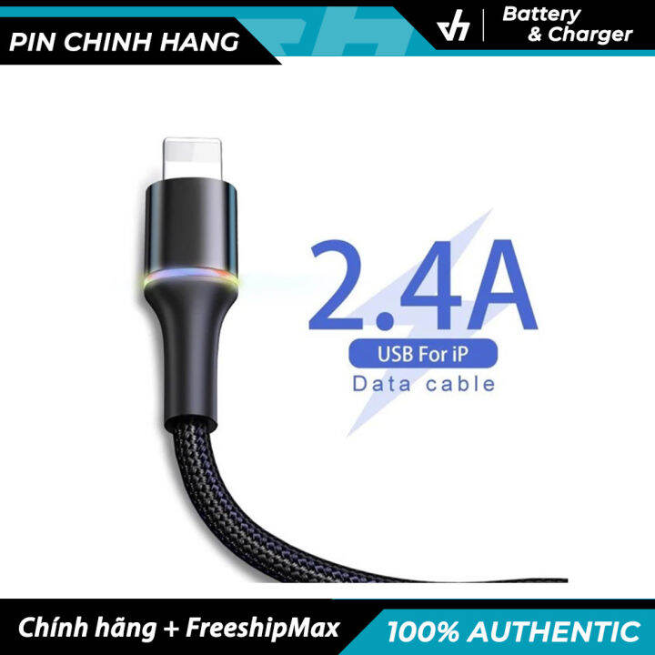 Cáp sạc iphone siêu bền Halo Lightning Baseus  dài 1M có đèn - LV551 |  