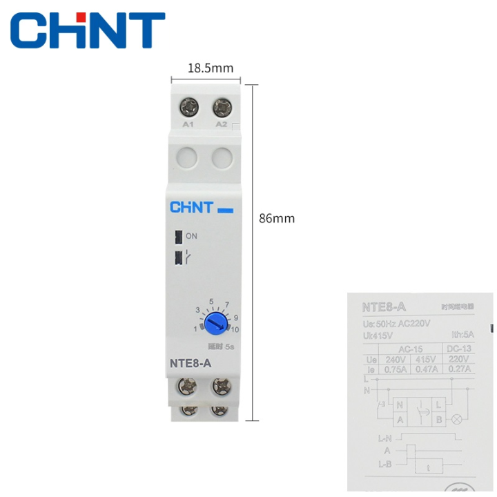 CHINT NTE8A(B) 5s 10s 120s 480s CE 220V Power Off Power Ups Time Delay