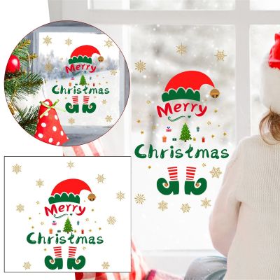 Christmas Decorations Wall Stickers Removable Wall Art Decals Party Supplies Home Window Decorations Home Interior Wall Stickers