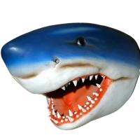 Shark Sculpture Funny Silicone Shark Head Figurines Unique Ocean Art Statue Garden Ornaments For Swimming Pool Balcony Patio Backyard Lawn Decor charmingly