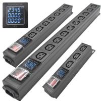 Aluminium alloy PDU power strip 2-Way AC German Socket Break Switch Aluminum alloy shell C14 port Adhesives  Tape