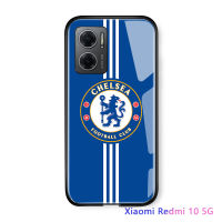 เคสโทรศัพท์สำหรับ Realme C30 /Xiaomi Redmi 10 5G /Redmi Note 11E 5G /Redmi 10 Prime + 5G ฟุตบอลคลับโลโก้ Badge Case เคสกระจกเทมเปอร์ป้องกันโทรศัพท์กลับกันกระแทก