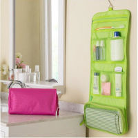 【cw】Portable Hanging Organizer Bag Foldable Cosmetic Makeup Case Storage Traveling Toiletry Bags Wash Bathroom Accessories 840122 ！