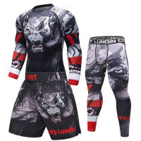 ผู้ชายกีฬา MMA Rashguard Jiu Jitsu เสื้อกางเกงออกกำลังกายเสื้อยืด UCF BJJ มวยชุดยิมผื่นยาม Fightwear Sportsuit eo