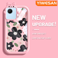 YIWESAN เคสสำหรับ Realme C30 C30s Narzo 50i Prime Case การ์ตูนดอกไม้แฟชั่นน่ารักโปร่งใสกันกระแทกโทรศัพท์ซิลิโคนนิ่มเคสสีสันสดใสมอนสเตอร์น้อยเลนส์กล้องถ่ายรูปเคสป้องกัน