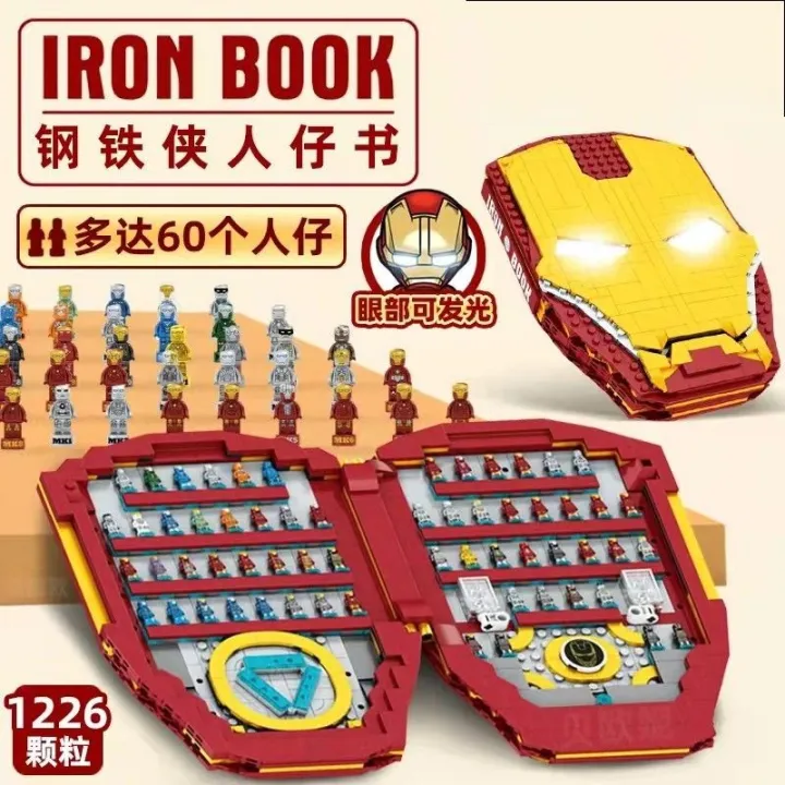 �?�?�?�?า�?ร�?ว�?�?ั�? LEGO Marvel Iron Man Building Blocks Book Memorial �?ู�?�?ือ Minifigure Mecha �?ระ�?อ�? 
